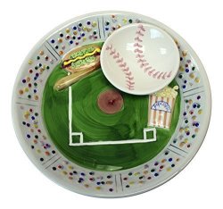 Baseball Stadium Ceramic Chip Dip Decorative Bowl Serving Platter