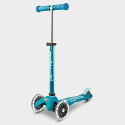 MINI Micro Deluxe - LED Wheels - Aqua - 3-WHEELED Scooter For Kids Ages 2-5