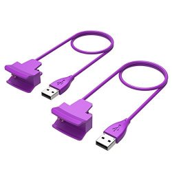 Cablor 2 Pcs 30CM Fitbit Alta Charger Replacement USB Charging Cable For Fitbit Alta - Purple