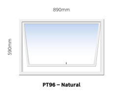 Top Hung Aluminium Window Natural PT96 1 Vent W900MM X H600MM