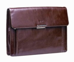 ADPEL Luxury Italian Leather Underarm Folder Brown