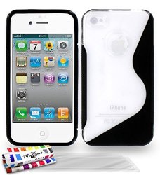 Original Muzzano Black "le S" Hybrid Shell For Apple Iphone 4 + 3 "ultraclear" Screen Protective Films For Apple Iphone 4