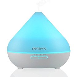Siensync Essential Oil Diffuser Tm 300ML Ultrasonic Cool Mist Humidifier 4 Timer Setting Waterless Auto Shut-off Aroma Diffuser With 7 Color LED Lights For Office Home