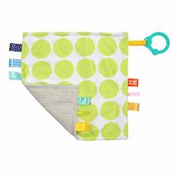Bright Starts Little Taggies 2-SIDED Soothing Blankie Take-along Toy Green Dots Newborn +