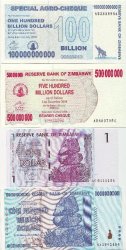 Zimbabwe 100 Trillion Dollars -agro 100 Billion 500 Billion 1 Dollar Last Serial Uncirculated