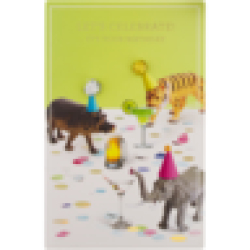 CARLTON Cards Let's Celebrate Animal Themed Birthday Card