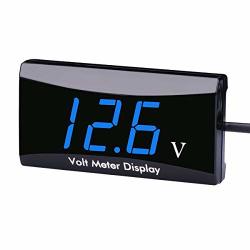 IZTOSS Car Motorcycle Waterproof Blue LED Digital Panel Display Voltmeter  Voltage Volt Meter Gauge DC 12V-24V