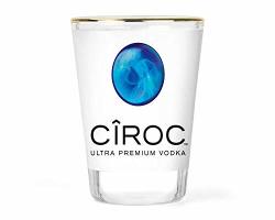 Ciroc Vodka Shot Glass - Unique Shot Glass - Vodka Shot Glass - Party Shot Glasses - Shot Glass Favor - Gold Rimmed 1.5 Oz