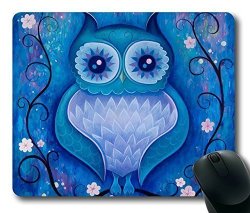 Blue Night Owl Rectangle Mouse Pad Your Perfect Choice
