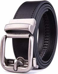 Men's Ratchet Casual Dress Belt With Click Sliding Buckle Adjustable Trim To Fit 32 34 Black 2073