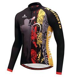 Uriah Men's Cycling Jersey Thermal Fleece Long Sleeve Reflective Night Rider Size XXL Cn