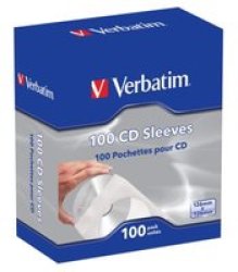 Verbatim Paper Cd Sleeves With Plastic Window 100 Pack