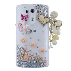 Stenes Sparkly Heart Pendant Butterfly Flower Case For Huawei Mate 10 - Colorful