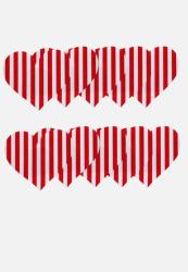 Candy Heart 5 Pair Nipple Pastie Set - Candy Strip Red