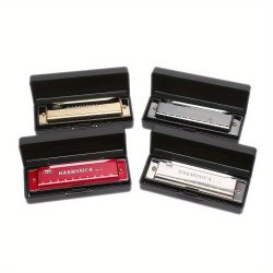 Premium Titanium Alloy 10-HOLE Harmonica - Perfect For Beginners Performances & Gifts Polished Finish With Copper Core & Resin Accents