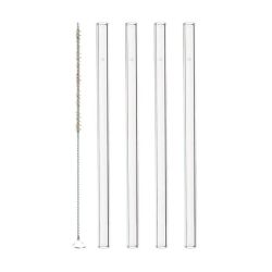 Glass Straws With Cleaning Brush Ciao 15CM Set Of 4