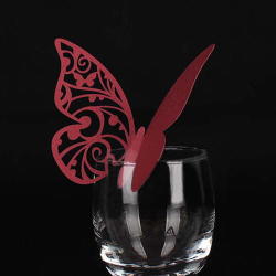 10 Pcs - Butterfly Intricate Design Table Number Guest Place Card Wine Glass Topper Wedding Or Party