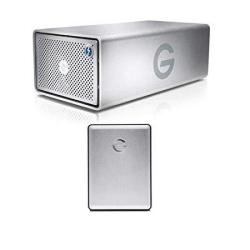 G-Technology 20TB G-raid Removable Thunderbolt 2 USB 3.0 Hardware Raid 2-BAY Storage Solution With Enterprise Class 7200RPM Hard Drives - With G-drive Mobile 1TB