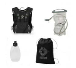Hydration Backpack With Water Bladder And Soft Flasks-black Colour
