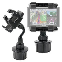 Duragadget Anti-shake Anti-vibrate In-car Gps Cup Holder Mount With Adjustable Arms - Compatible With The New Garmin Montana 610 680 680T & Garmin Dash Cam 35