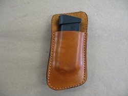 Glock 43 9MM Leather Clip On Owb Belt Magazine Mag Pouch Ccw - Tan Usa