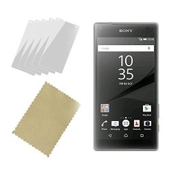 Inventcase Sony Xperia Z5 Compact 2015 E5803 E5823 Screen Protector Guard With Cleaning Cloth 5-PACK