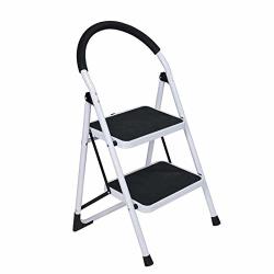 Phlps 2 Step Ladder Folding Folding Step Stool W handgrip & Anti-slip Solid Pedal Folding Metal Step Ladder Aluminum Step Stool Ladder For Home Garden And Office