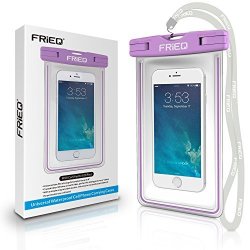 Frieq Universal Waterproof Case For Outdoor Activities Protects Your Cell Phone Or MP3 Player From Water Sand Dust And DIRT-IPX8 Certified To 100 Feet Purple