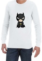 Baby Batman Mens Long Sleeve T-Shirt White Large