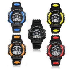 Unisex Sports Digital Electronics LED Rubber Wrist Watch Asst Colours