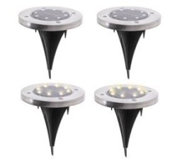- 4PCS Solar Powered 8 LED Ground Light For Borders Driveway Pathways