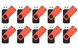 Febniscte Small Capacity 512MB USB Flash Drives - Bulk Pack Of 10 Thumb Drives Memory Sticks For Computers - Red