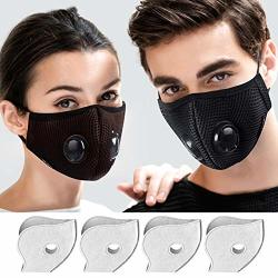 Dust Mask By Fightech Mouth Mask Respirator With 4 Carbon 