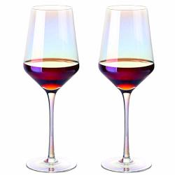 Meichu Crystal Wine Glasses Set Of 2 100% Lead Free Red Wine Glasses White Wine Glasses Long Stem Wine Glasses Hand Blown Wine Crystal Glasses Colorful