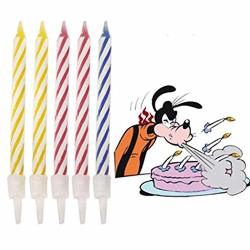Ienkidu 10PCS Magic Relighting Candles Birthday Cake Candles Party Trick Joke W holder