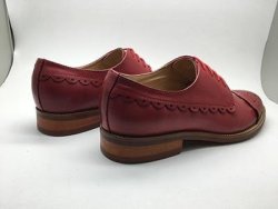 Yinzo Genuine Leather Ruffled Bullock Womens Shoes - Wine 6