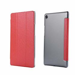 Mediapad M5 Case Tlt Retail Crystal Transparent + Leather Stand Case Cover For Huawei Mediapad M5 8.4 Inch Red