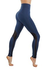 YOGA Codefit Power Flex Dry-fit Workout Leggings With Mesh Solid Color Print Pants L xl Usa 6-10 BYL602-DENIM