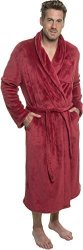Ross Michaels Mens Plush Shawl Collar Kimono Bathrobe Robe Red S m