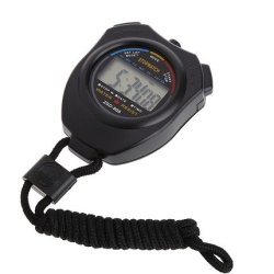 LCD Sports Stopwatch Chronograph Counter Timer W strap L15 AK012
