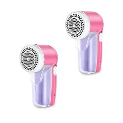 Lint Remover - Portable Electrical Fluff Shaver Or Remover - Pink - 2 Pack