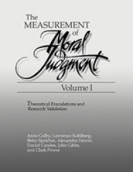 The Measurement of Moral Judgment Volume 1