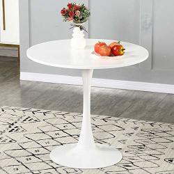 small round white dining table and chairs