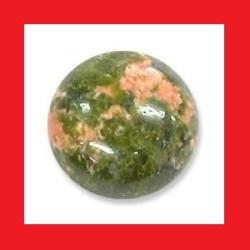 Unakite - Green With Mottled Red Round Cabochon - 1.22CTS
