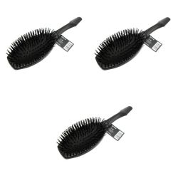 Babyliss Plastic Black Bristle Massage Hair Brush For Women Ladies Girls X3