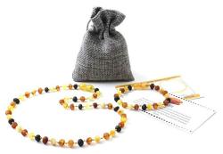 BoutiqueAmber Raw Baltic Amber Teething Necklace And Bracelet anklet Set For Baby - Multicolor - Multicolor