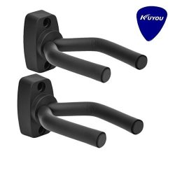 Guitar Wall Hangers Stands Kuyou Set Of 2 Guitar Hangers With One Pick Keep Hook Holder Wall Mount Fits All Size Guitars