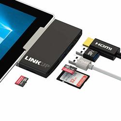 Linkup Microsoft Surface Go Compatible Docking Station HDMI USB C Dock 6-IN-1 Sdxc Card Reader Hub HDMI 4K 2XUSB-A 3.0 2X Sd