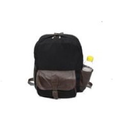 King Kong Leather Canvas & Leather Backpack Black