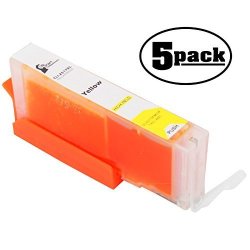 5-PACK Replacement Canon Pixma MG6320 White Wireless Printer Yellow Ink Cartridge - Compatible Canon CLI-251Y XL Yellow Ink Tank Canon 251